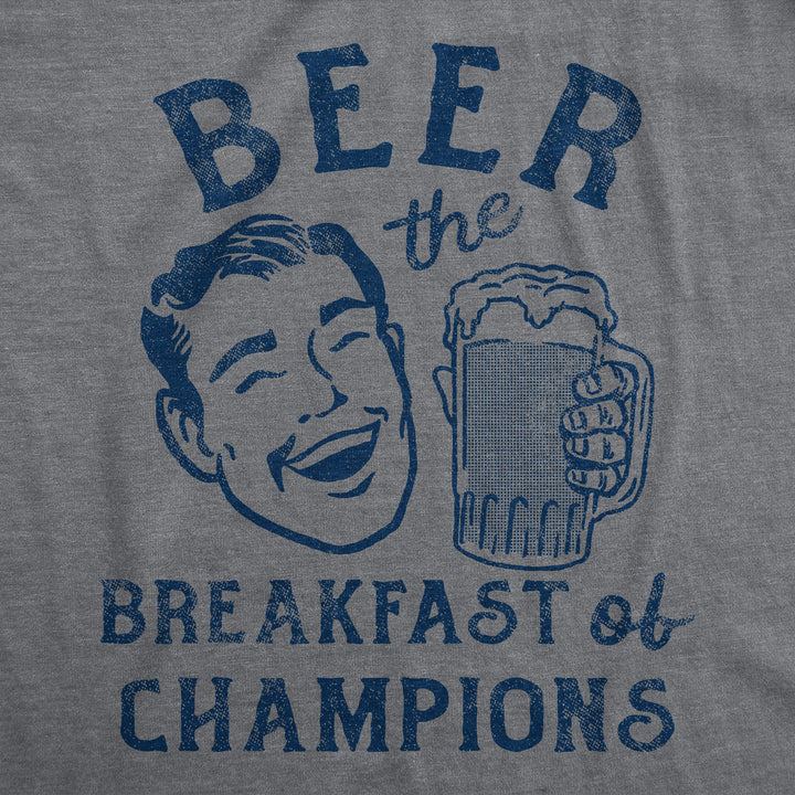 Mens Beer The Breakfast Of Champions T Shirt Funny Drinking Partying Drunk Joke Tee For Guys Image 4