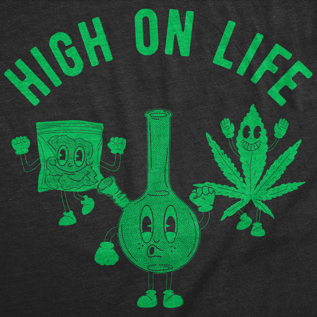 Mens Funny T Shirts High On Life 420 Smokers Graphic Tee For Men Image 4