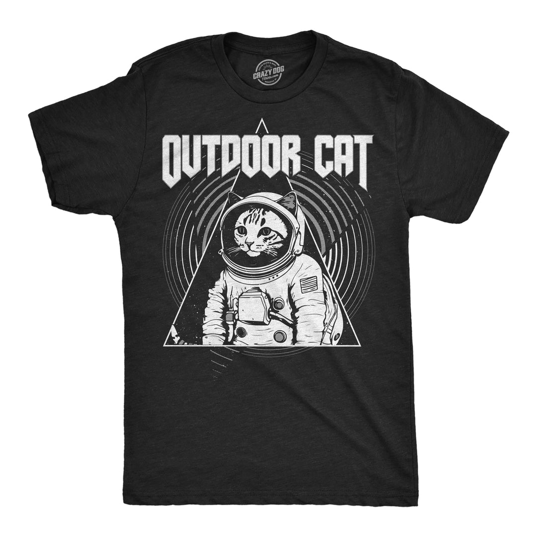 Mens Funny T Shirts Outdoor Cat Sarcastic Space Graphic Tee For Men Image 3