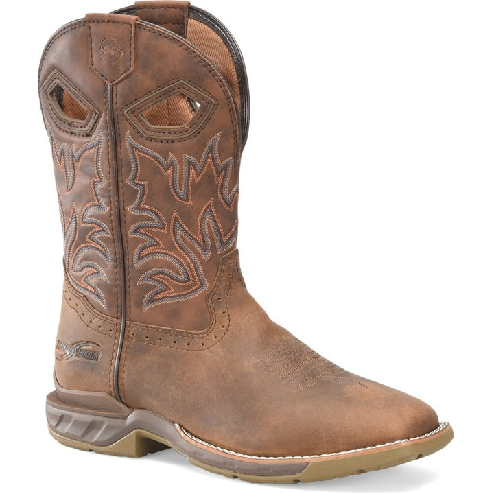 Double-H Mens 11 Portal Soft Toe EH Non-Metallic Roper Work Boot Medium Brown - DH5382 MEDIUM BRO Image 1