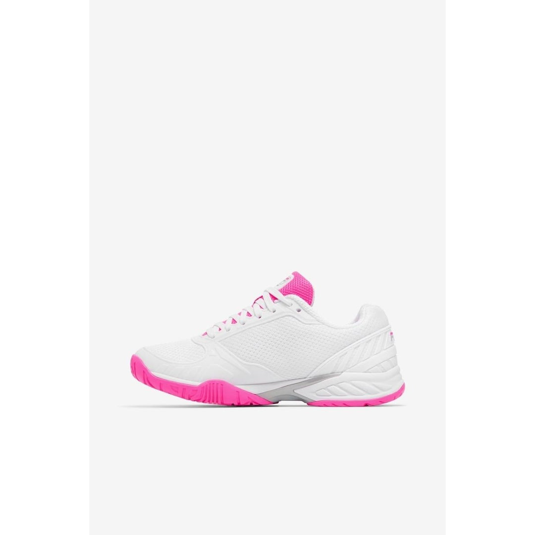 FILA Womens Volley Zone Volleyball Shoe White/Pink/White - 5PM00594-155 WHT/KOPK/WHT Image 2