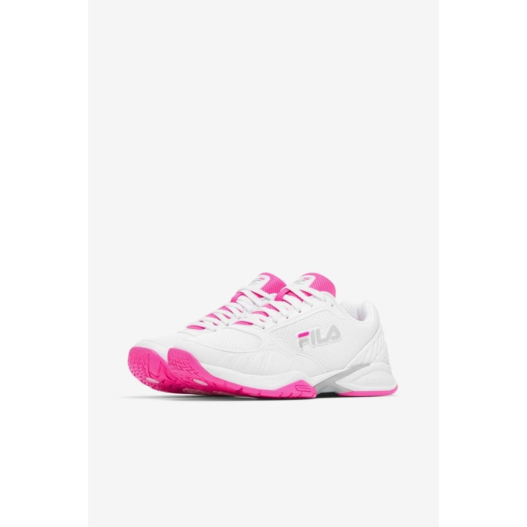 FILA Womens Volley Zone Volleyball Shoe White/Pink/White - 5PM00594-155 WHT/KOPK/WHT Image 4