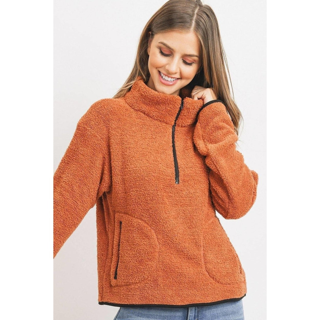 Long Sleeve Half Zipper Pullover Loopie Terry Image 3