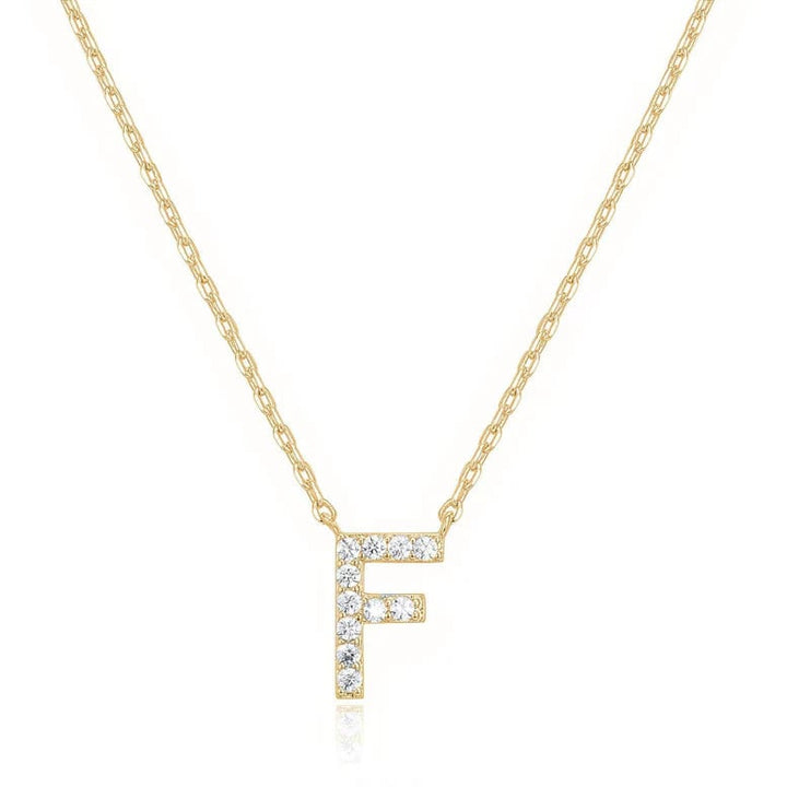 Paris Jewelry 18K Yellow Gold A-J Alphabet Created White Sapphire Necklace Initial Plated Image 7