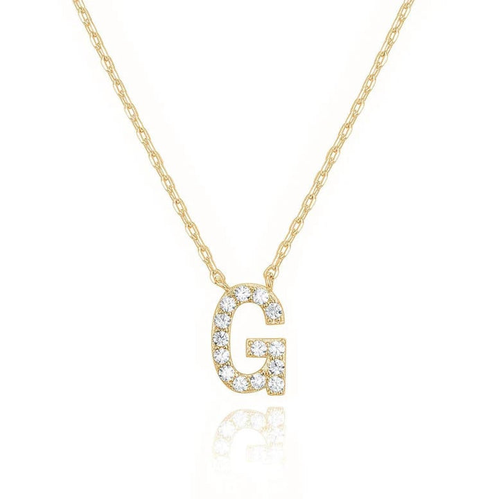 Paris Jewelry 18K Yellow Gold A-J Alphabet Created White Sapphire Necklace Initial Plated Image 8