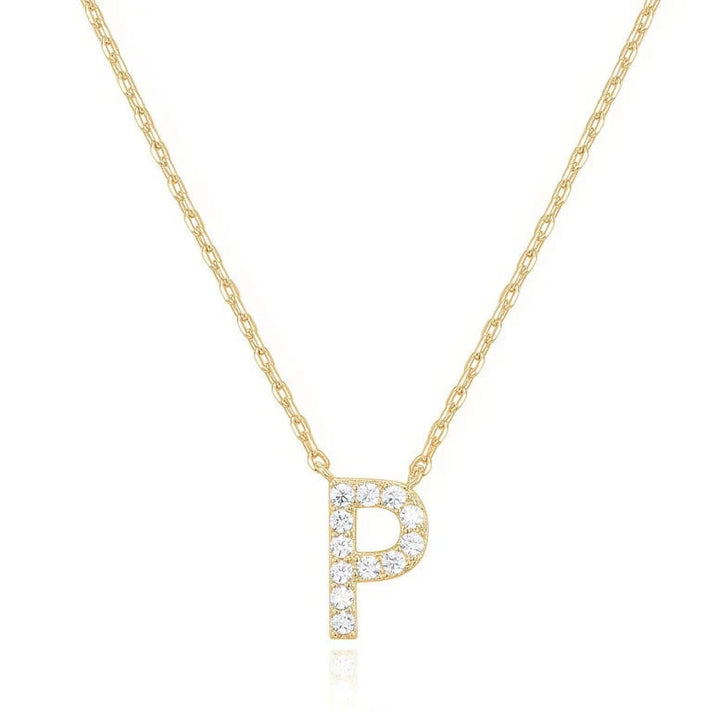 Paris Jewelry 18K Yellow Gold K-T Alphabet Created White Sapphire Necklace Initial Plated Image 7