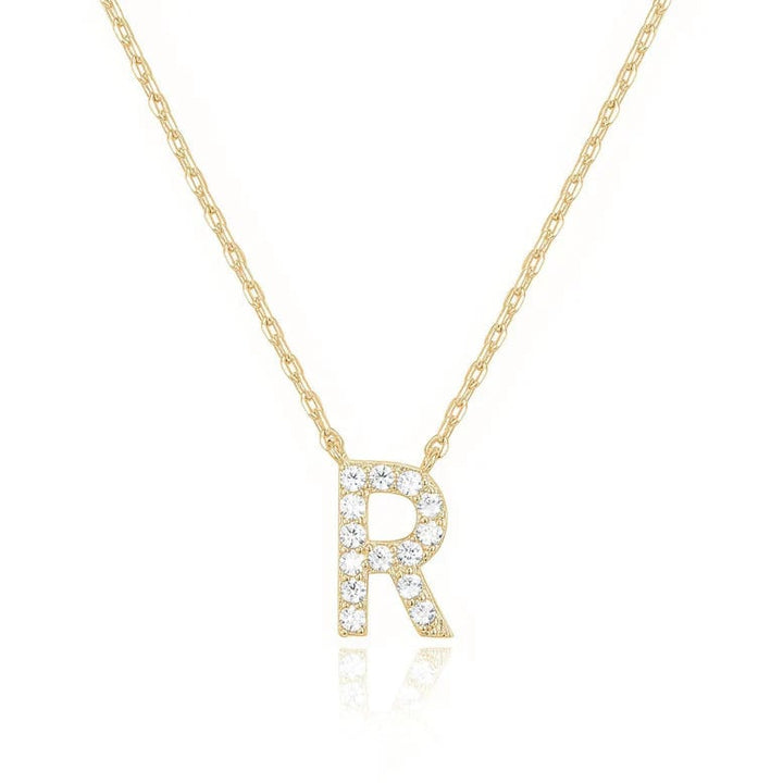 Paris Jewelry 18K Yellow Gold K-T Alphabet Created White Sapphire Necklace Initial Plated Image 9