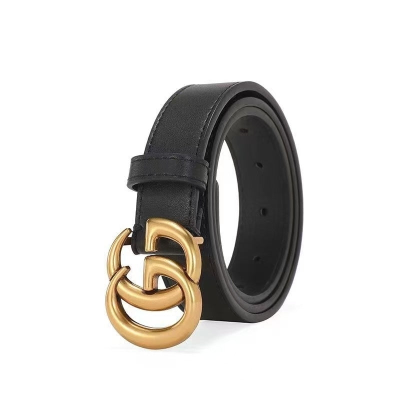 Fashion Women Letter Smooth Buckle Leather Belt Width 2.0-4.0cm Image 3