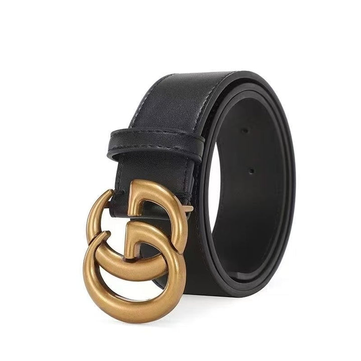 Fashion Women Letter Smooth Buckle Leather Belt Width 2.0-4.0cm Image 4