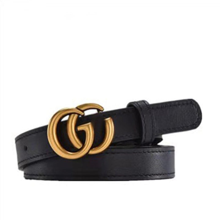 Fashion Women Smooth Letter Buckle Leather Belt Width 2.0-3.0-3.5-4.0cm Image 1