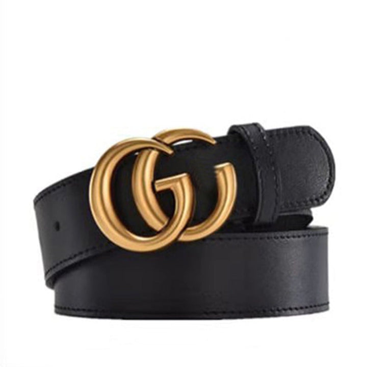 Fashion Women Smooth Letter Buckle Leather Belt Width 2.0-3.8cm Image 4