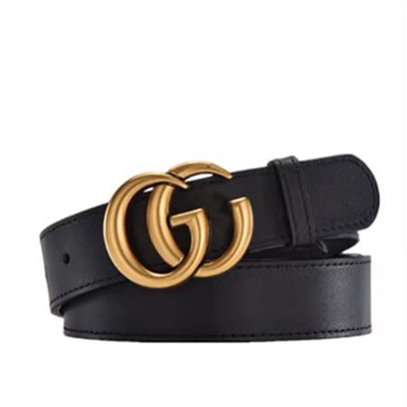 Fashion Women Smooth Letter Buckle Leather Belt Width 2.0-3.0-3.5-4.0cm Image 1