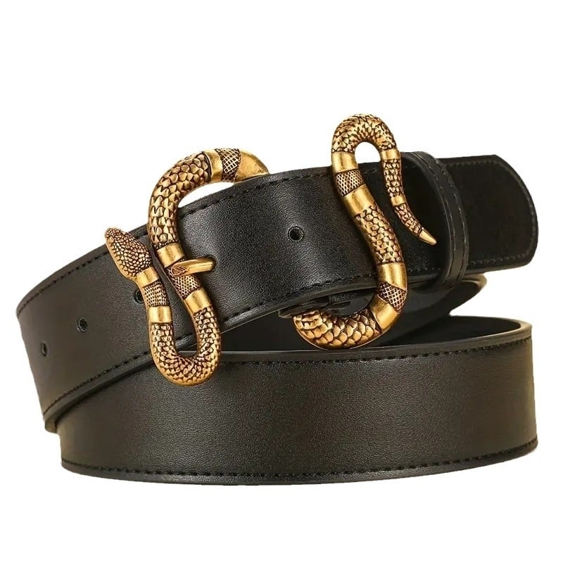 Fashion Women Snake Buckle Leather Belt Image 3