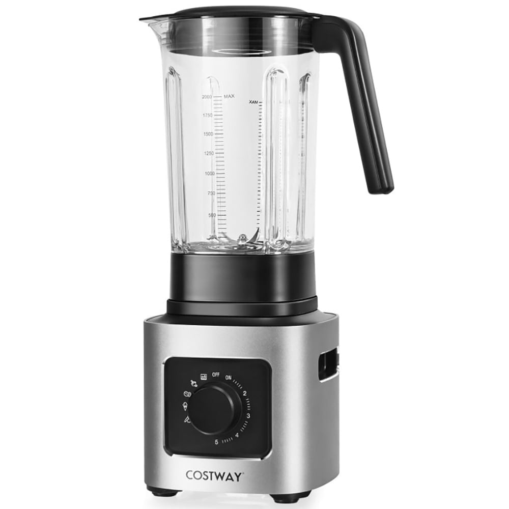 Hommoo 1500W 5-Speed Countertop Smoothie Blender with 5 Presets and 68oz Tritan Jar-Silver Image 1