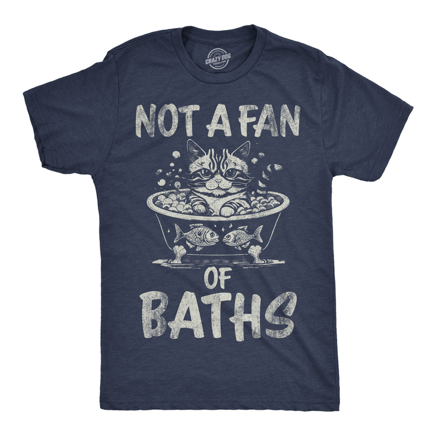 Mens Funny T Shirts Not A Fan Of Baths Sarcastic Kitten Graphic Novelty Tee For Men Image 1