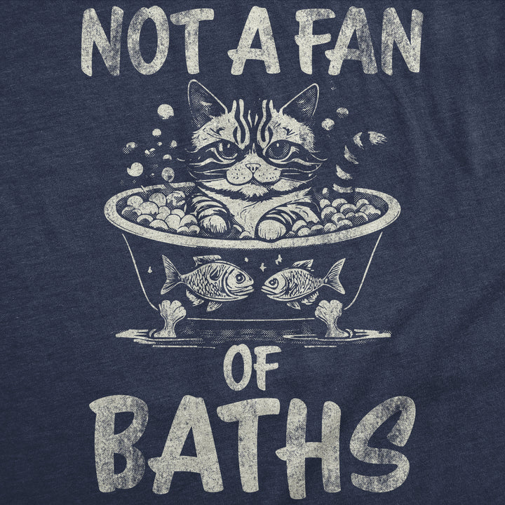 Youth Funny T Shirts Not A Fan Of Baths Sarcastic Kitten Graphic Novelty Tee For Kids Image 2