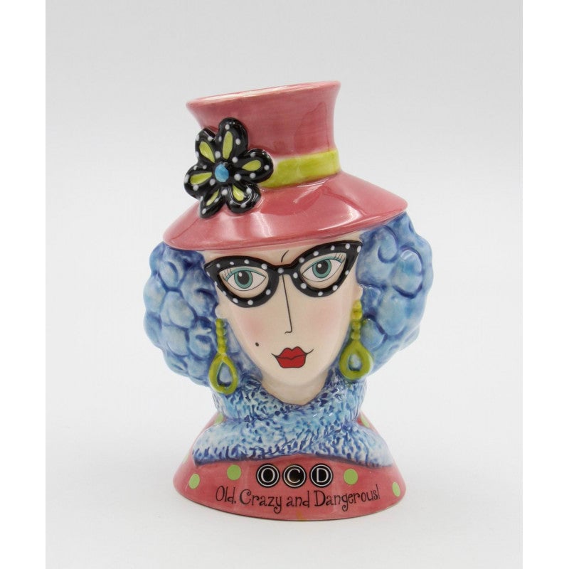 Ceramic Blue Hair Dollymama Vase Makeup Brush Holder , Image 2