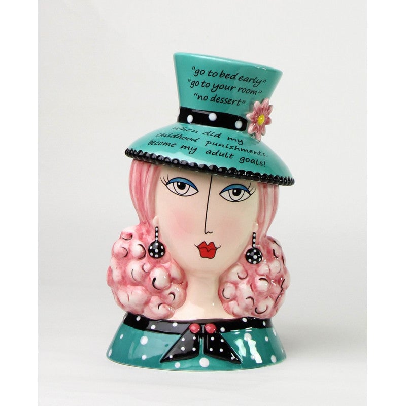 Ceramic Dollymama Pink Hair Lady Candy Box by Joey Heiberg , Image 2