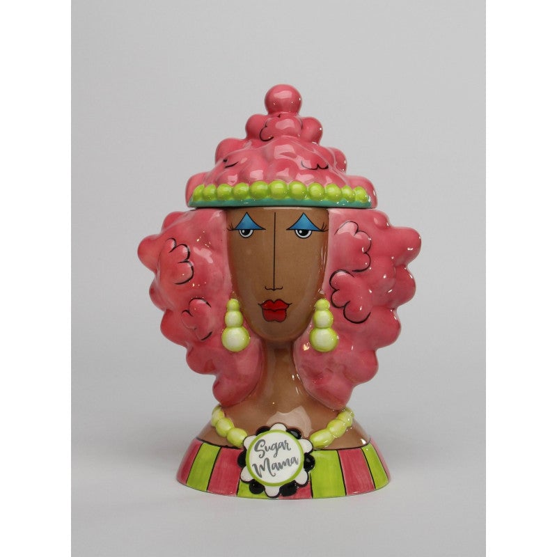 Ceramic Dollymama African American Pink Hair Cookie Jar , Image 2