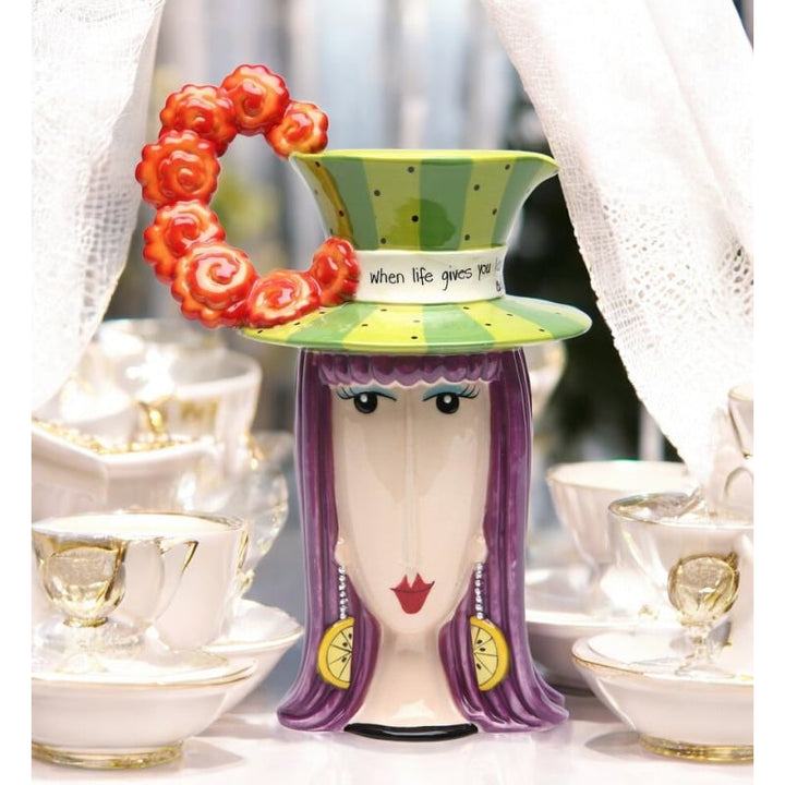 Ceramic Dollymamas Lemon With Vodka Pitcher By Joey Llc Lemonade Lover Ladies Party Decor , Image 2