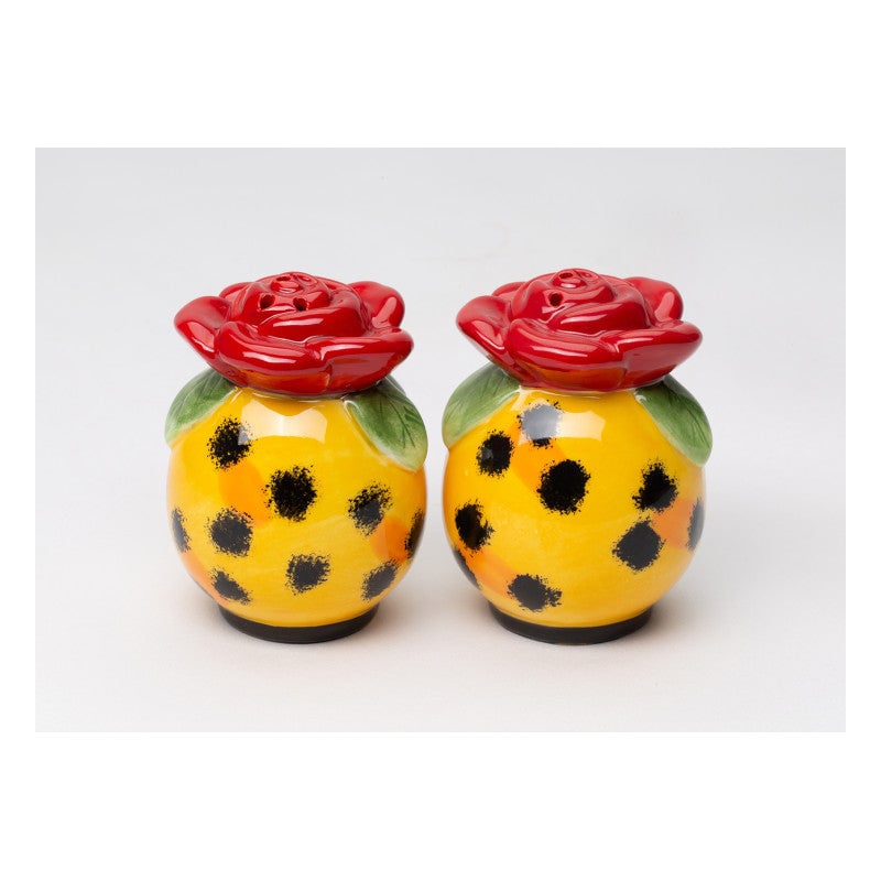 Ceramic Leopard Print With Rose Salt and Pepper Shakers , Image 3