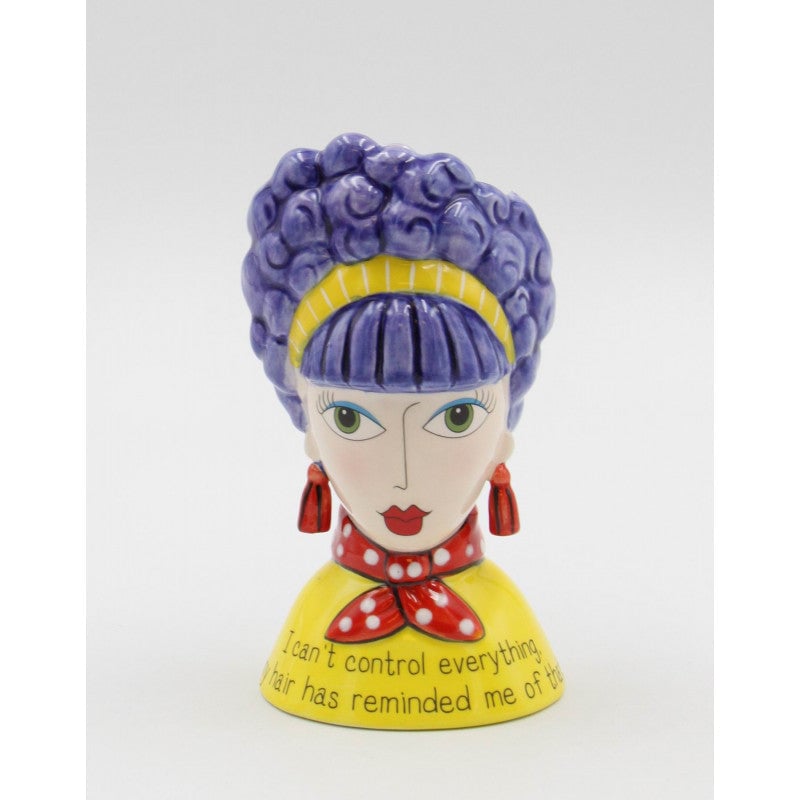 Ceramic Purple Hair Dollymama Vase Makeup Brush Holder , Image 2