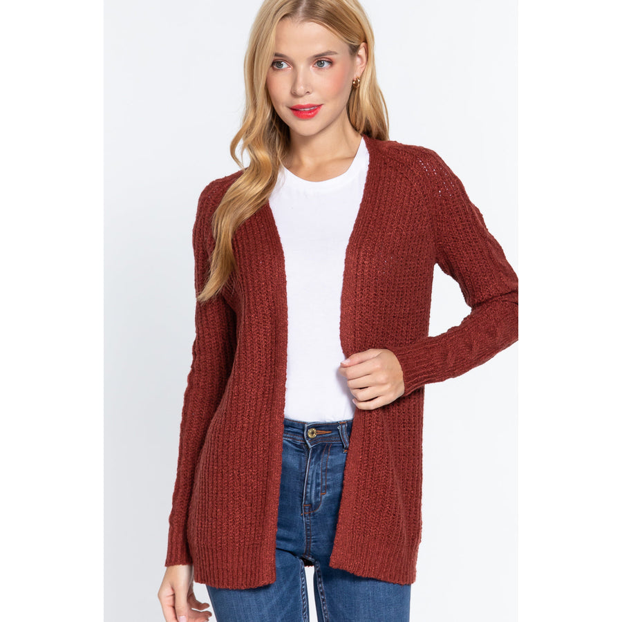 Long Slv Open Front Sweater Cardigan Image 1