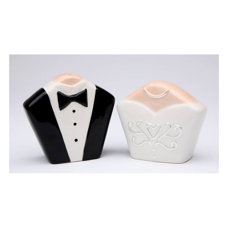 Ceramic Bride and Groom Tuxedo and Gown Salt and Pepper Shakers , Image 3