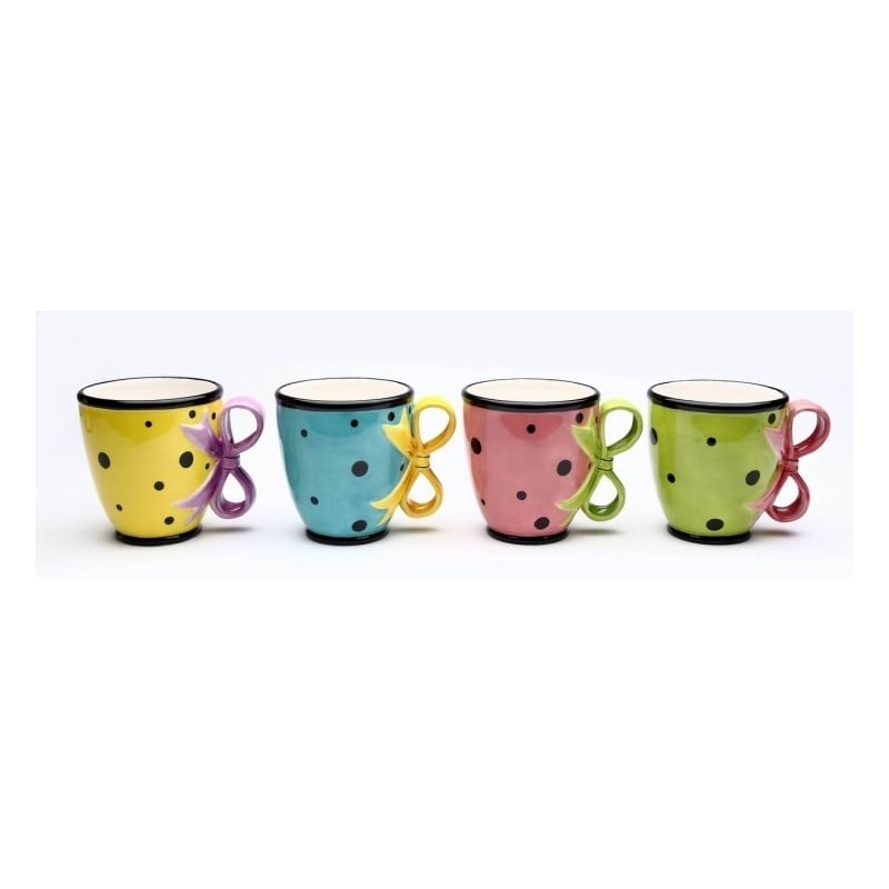 Ceramic Dilly Dots - Teacup ( 4 Pcs Set 10 OZ/EA) Afternoon Tea Party , Image 3