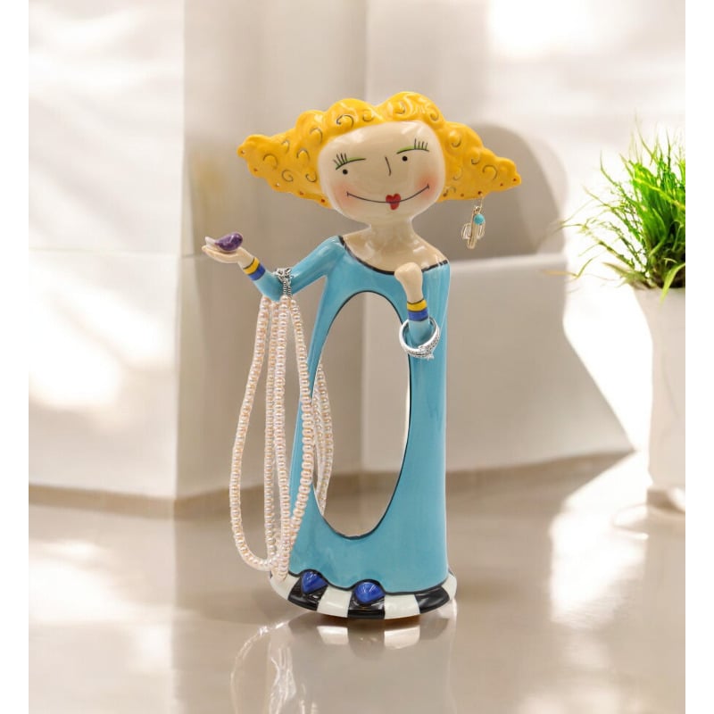 Ceramic Vanity Girl Mirror and Accessory Holder , Image 1