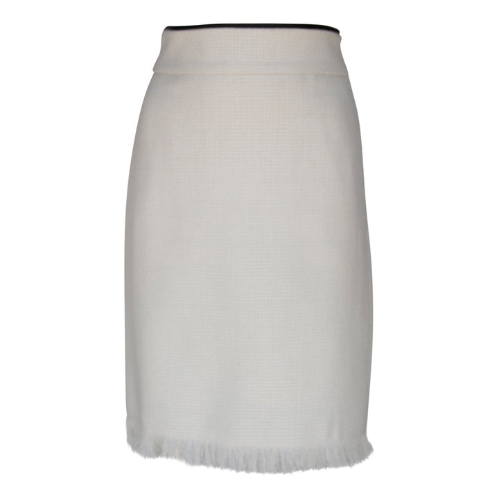 Luxe White Mini Tweed Skirt Image 1