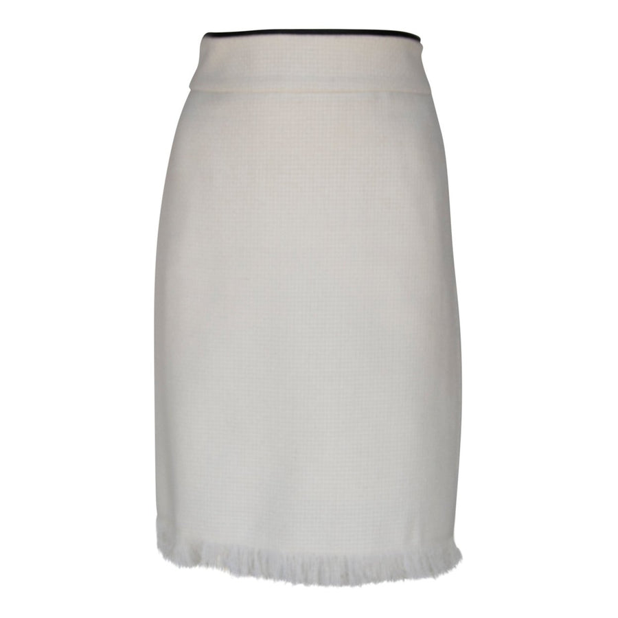 Luxe White Mini Tweed Skirt Image 1