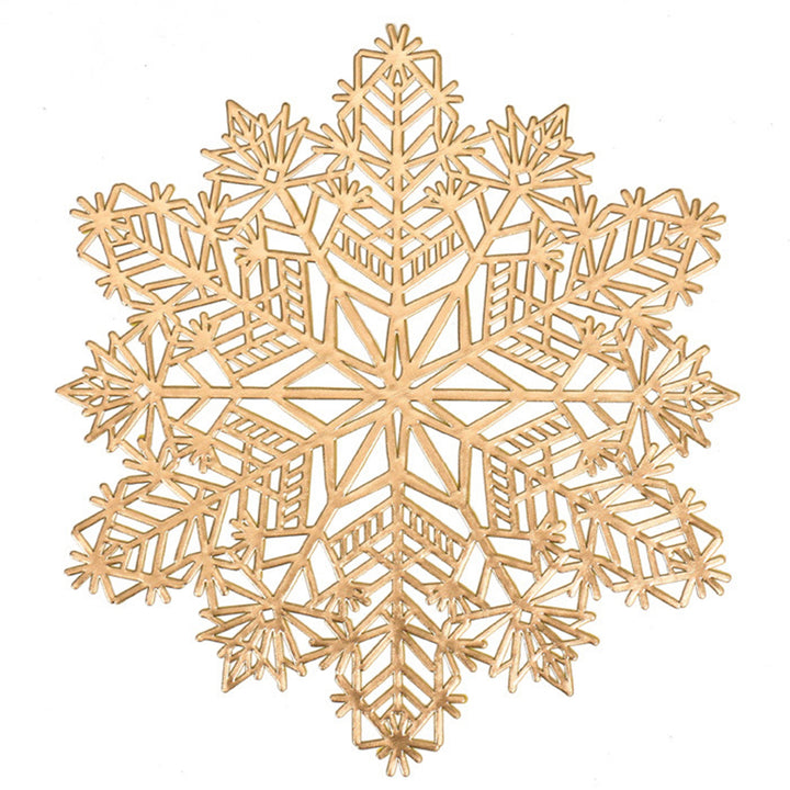 4Pcs Cup Coaster Mug Pad Hollow-out Design Non-Slip Christmas Snowflake Placemat Decoration Image 7