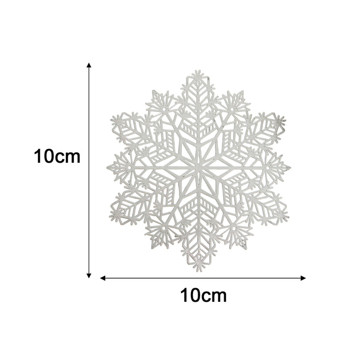 4Pcs Cup Coaster Mug Pad Hollow-out Design Non-Slip Christmas Snowflake Placemat Decoration Image 8