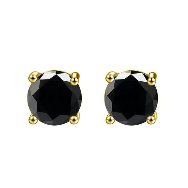 Paris Jewelry 18K Yellow Gold 1 Carat Created Round Sapphire Birthstone Stud Earrings All Colors Plated Image 4