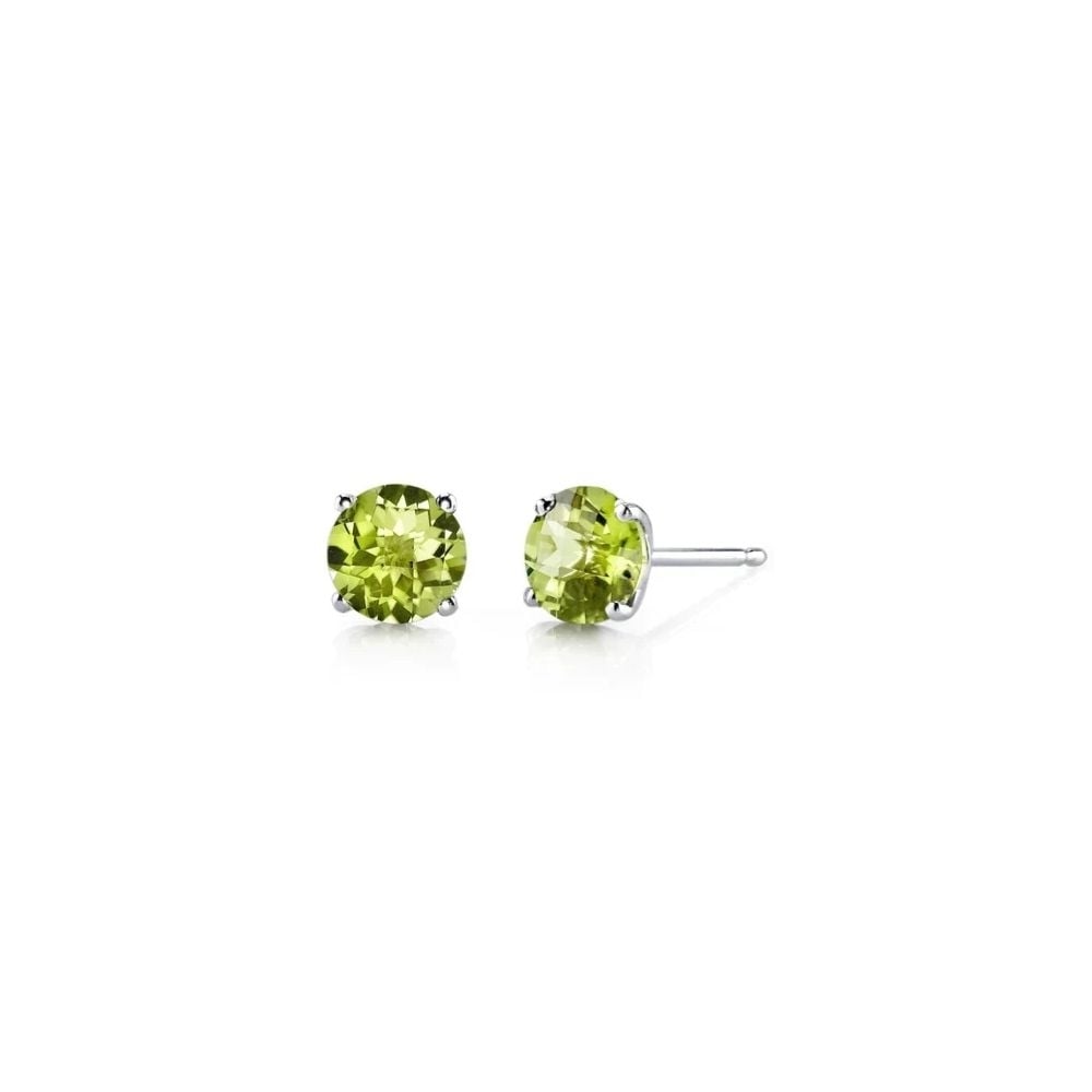 Paris Jewelry 18K White Gold 1 Carat Created Round Sapphire Birthstone Stud Earrings All Colors Plated Image 8