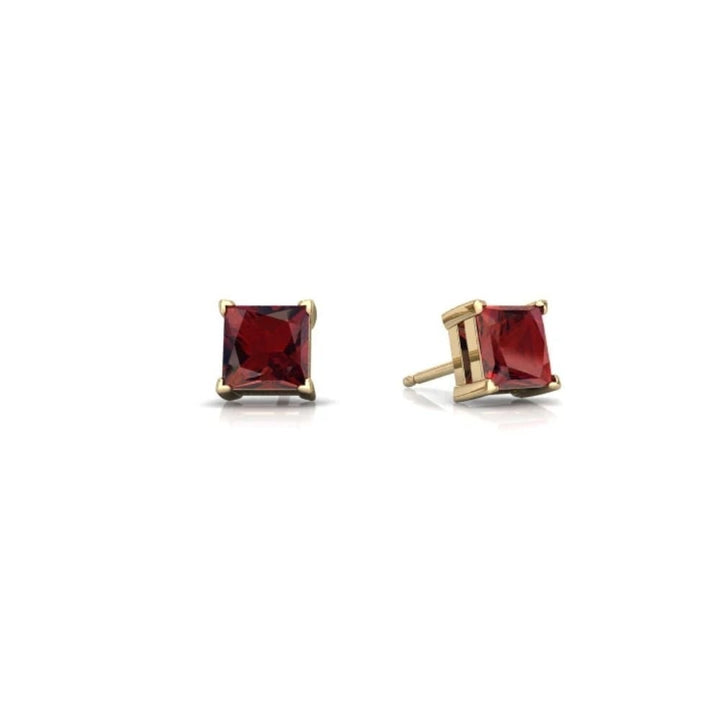 Paris Jewelry 18K Yellow Gold 1 Carat Created Princess Sapphire Birthstone Stud Earrings All Colors Plated Image 1