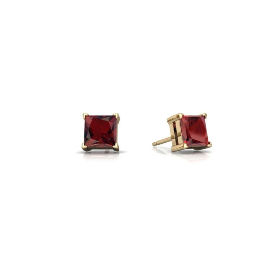 Paris Jewelry 18K Yellow Gold 1 Carat Created Princess Sapphire Birthstone Stud Earrings All Colors Plated Image 1