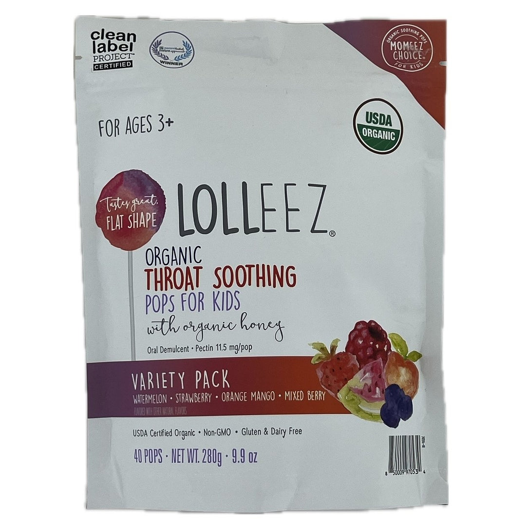 Lolleez Organic Throat Soothing Pops with Organic Honey 9.9 Ounce (40 Count) Image 3