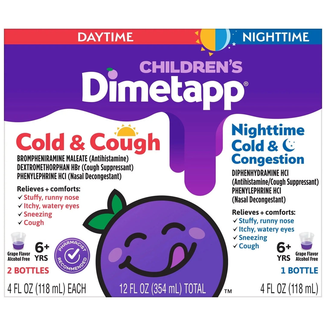 Childrens Dimetapp Cold and Cough Day/Night 4 Fluid Ounce (Pack of 3) Image 3