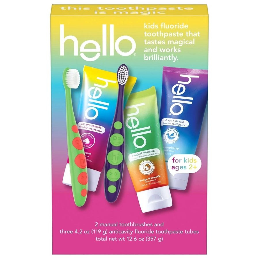 hello Kids Toothpaste and Toothbrush Variety Pack Image 1