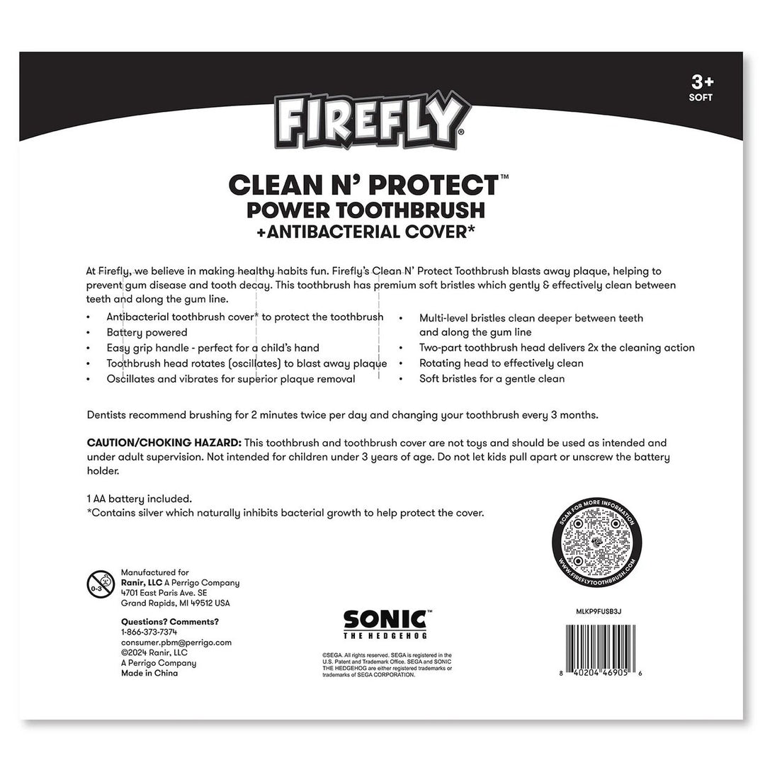 FireFly Clean N Protect Power Toothbrush + Antibacterial Cover 3 Count Image 3