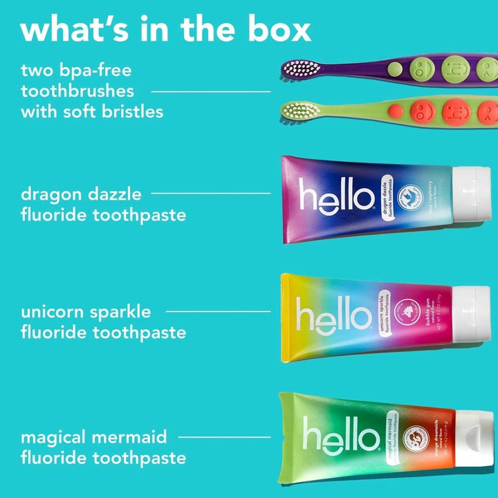 hello Kids Toothpaste and Toothbrush Variety Pack Image 3