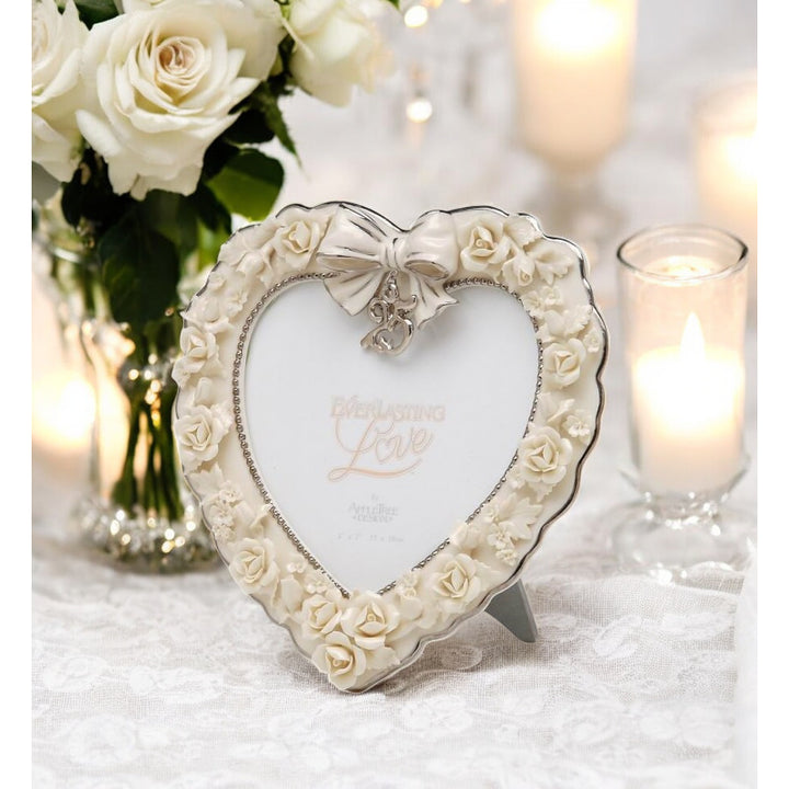 Ceramic 25th Wedding Anniversary - Rose Flower 5" x 7" Photo Frame , Image 1