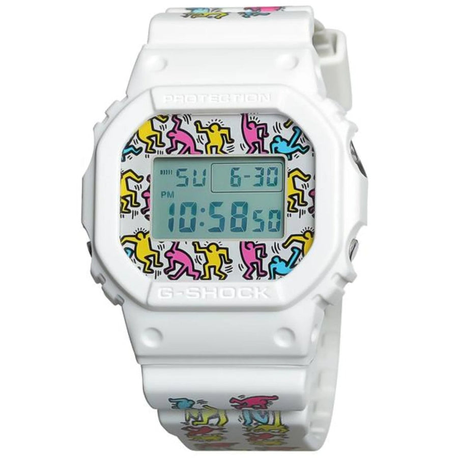 Casio Mens G-Shock x Keith Haring Series DW-5600 White Dial Watch - DW-5600KEITH19-7 Image 1