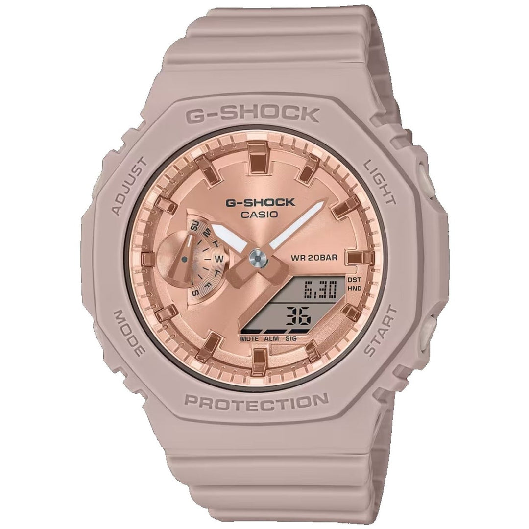 Casio Womens G-Shock GMAS-2100 Series Rose gold Dial Watch - GMAS2100MD-4A Image 1