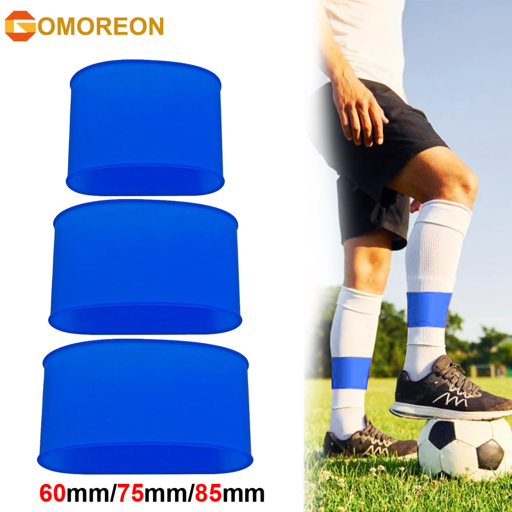 GOMOREON 1Pair Football Shin Guard Straps Silicone Soccer Leg Bands for Adults Kids Non-Slip Elastic for Gym Athletics Image 6