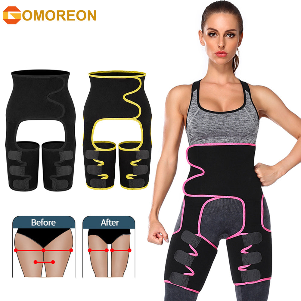 Waist Trainer Women 3 in 1 Waist Thigh Trimmer Body Shaper Weight Loss Slimming Support Belt Hip Raise Corsets Workout Image 1