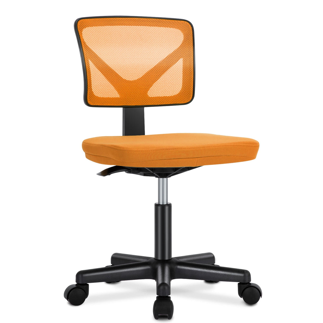 Hommoo Office Computer Desk Chair Ergonomic Low Back Mesh Rolling Work Swivel Chair with Wheels Armless Orange Image 3