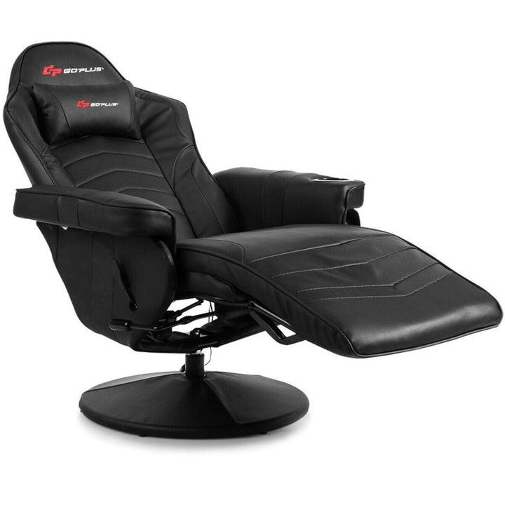 Hommoo Gaming Chair Computer Chair Office Chair Ergonomic High Back Massage Gaming Chair with Pillow-Black Image 3